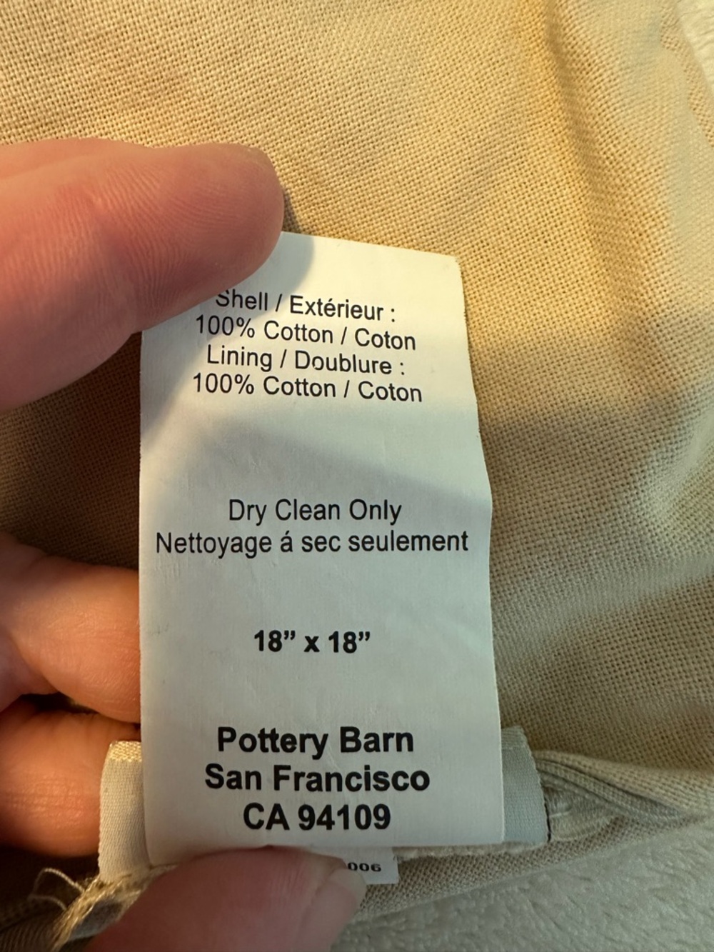 Vintage Pottery Barn Woven Gold Green Paisley Square Pillow Cover 18x18 Zipper - Picture 4 of 4